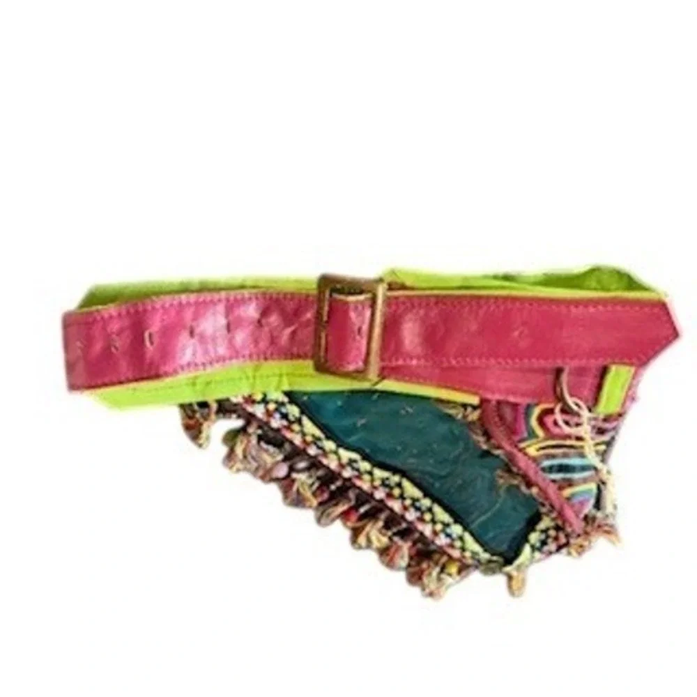 Waf Waf Multicolor Geometric Dog‎ Bandana Boho Tassel Pet Scarf NWOT